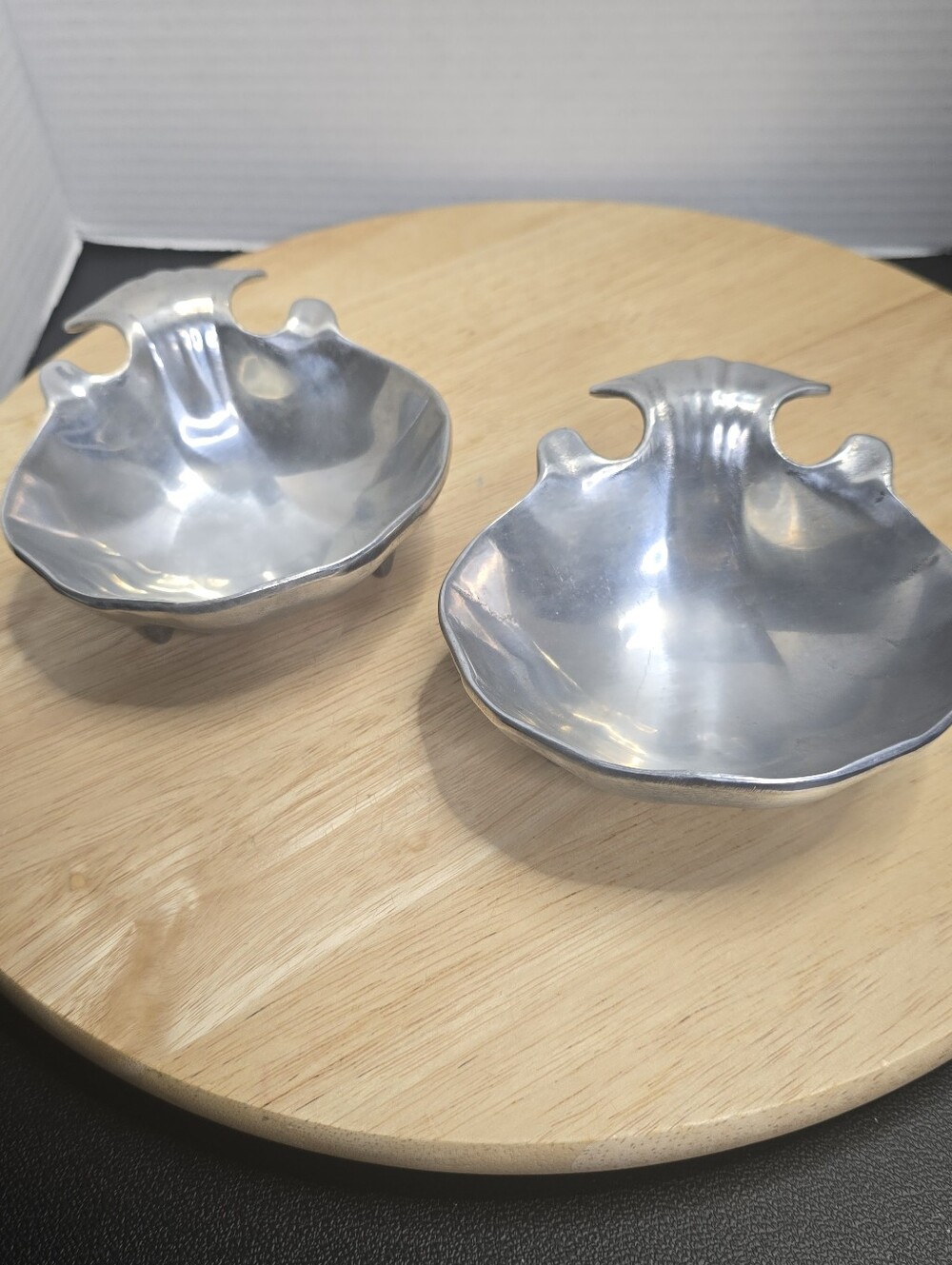 Vintage Armetale Pewter Shell Bowls